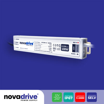 Alimentatore LED novadrive 100W - 12V - 5 Anni di garanzia