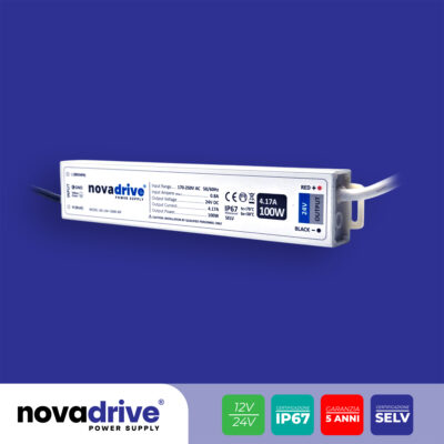 Alimentatore LED novadrive 100W - 24V - 5 Anni di garanzia