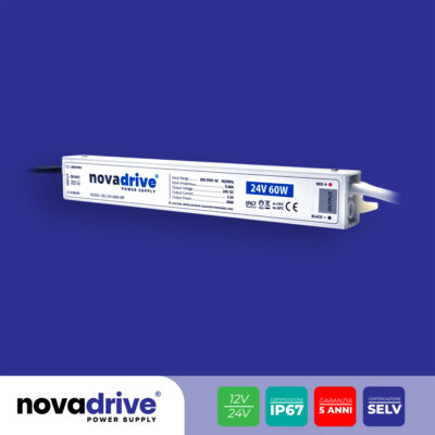 Alimentatore LED novadrive 60W - 24V - 5 Anni di garanzia