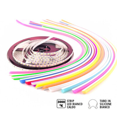 LED SPLIT NEON CON TUBO IN SILICONE - Bianco CALDO