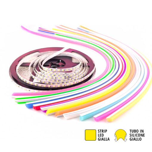 LED SPLIT NEON CON TUBO IN SILICONE - Giallo