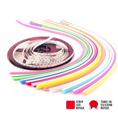 LED SPLIT NEON CON TUBO IN SILICONE - Rosso