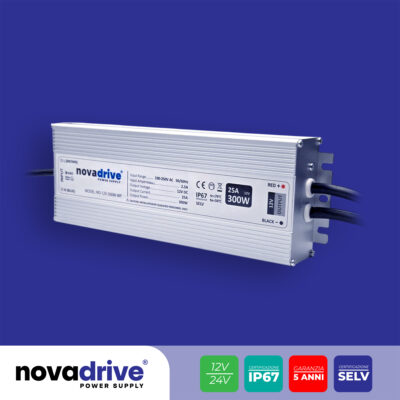 Alimentatore LED novadrive 300W - 12V - 5 Anni di garanzia