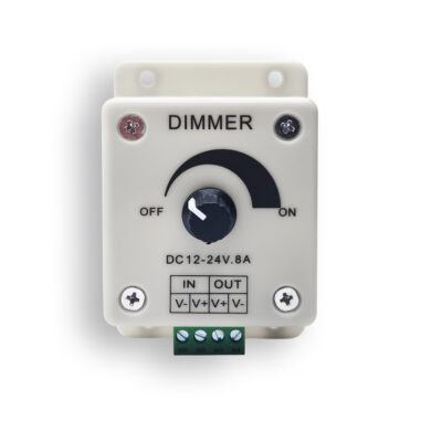 Dimmer LED 12-24V 8A – Regolatore di Intensità Compatto