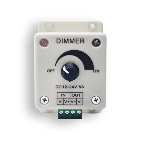 Dimmer LED 12-24V 8A – Regolatore di Intensità Compatto
