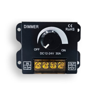 Dimmer LED 5V 12V 24V 30A Nero | Regolatore di Intensità 86x62,5x35,5 mm
